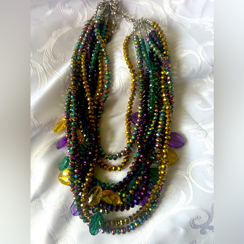 Sassy Jones Gold, Green and Purple Malia Necklace